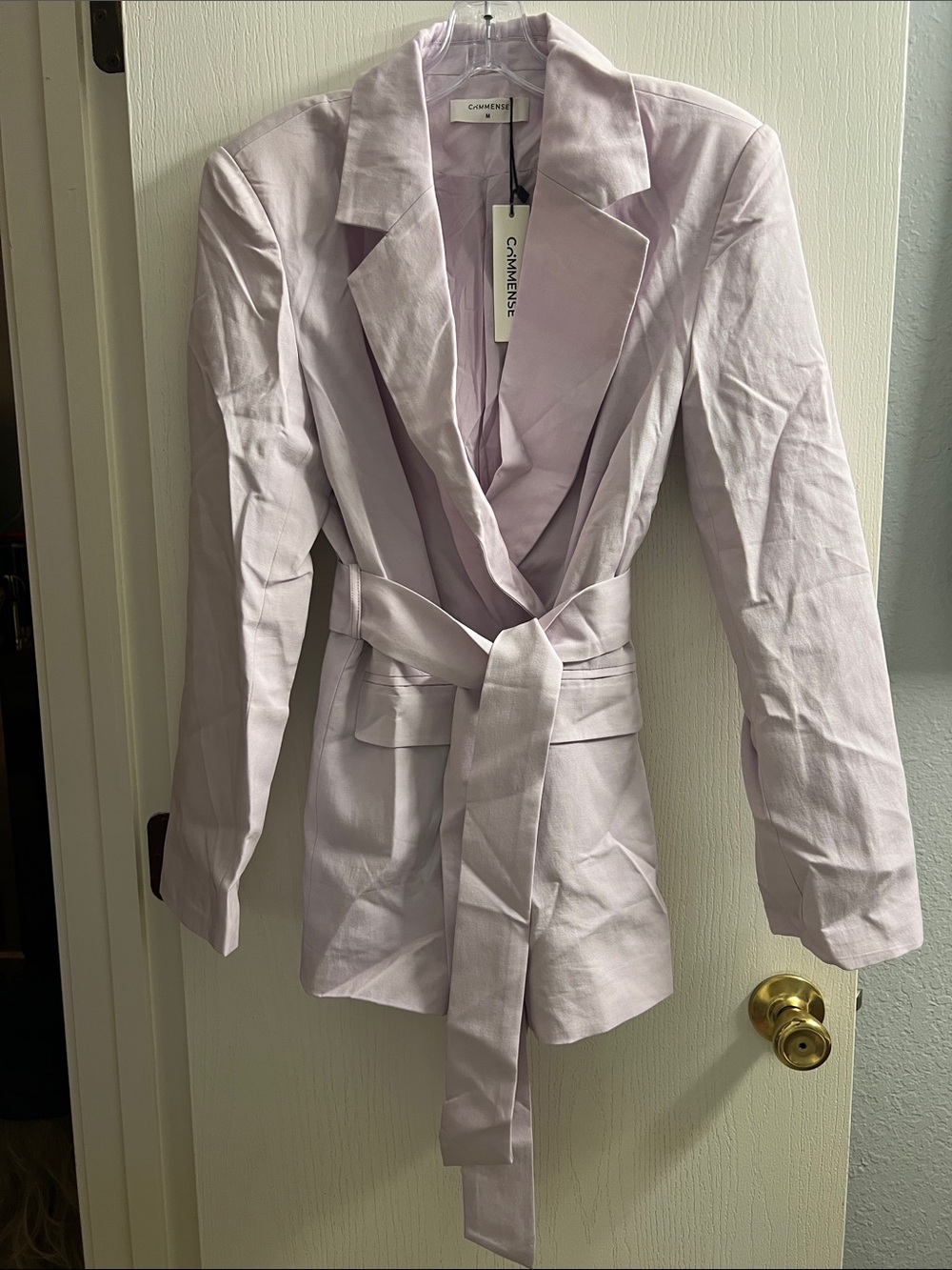 Commense Lilac Tie-Waist Blazer